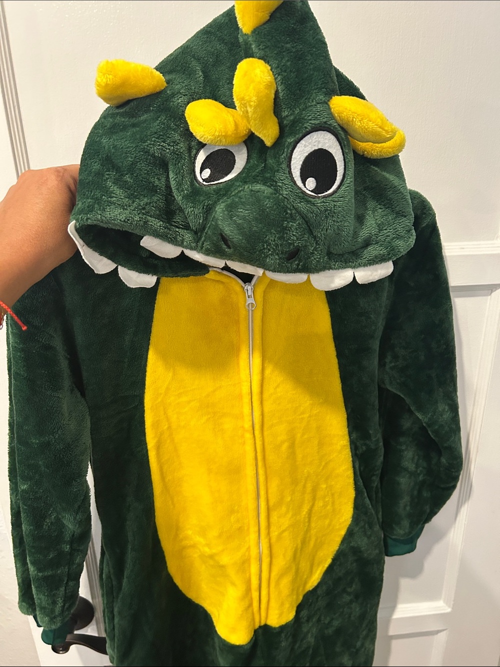 Amazon Green and Yellow Dragon Plush Kids Costume